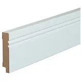 Kosche Sockelleiste MDF Foliert, 19 x 69 x 2500 mm, Hamburger Profil, Fußleiste weiß