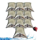 AMZCOM Wasserbeutel Notfallvorsorge, Wassersack Trinkwasser Outdoor Wasserkanister mit Hahn, BPA Frei Faltbar Camping Wassertank, Lebensmittelecht, 10 Pcs