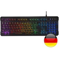 Mars Gaming MK218DE, Tastatur, 9 Lichteffekte, Antighosting, Schwarz,
