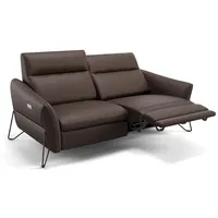 Sofanella 2-Sitzer Leder, Relaxsofa, Designsofa, Designer Couch, Italienisches Sofa, 2er Sofa braun