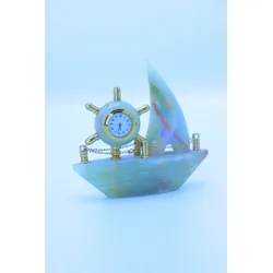 Marmor Segelboot-Uhr