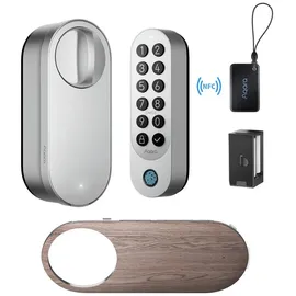 Aqara Türschlossantrieb U200 Kit mit Fingerabdruck-Erkennung, (Bluetooth, Matter over Thread, Smartlock mit Apple Home Key, Einfache Installation, Verschiedene Entriegelungsmethoden), Unterstützt Apple Home, Google Home, Alexa und SmartThings silberfarben