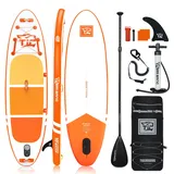 TIGERXBANG Aufblasbare SUP Boards Stand Up Paddleboarding 305x80x15cm mit hochwertigem SUP-Zubehör, Allround-Paddle-Boards für Erwachsene/Kinder, Defender Collection Orange