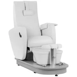Physa Fußpflegestuhl elektrisch mit Fußwanne 115 W 200 kg weiß Kosmetikliege Pedikürestuhl Stuhl für Fußpflege