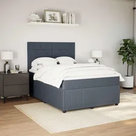 vidaXL Boxspringbett 140 x 200 cm Dunkelgrau