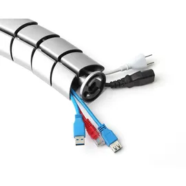 InLine Kabelkanal flexibel, vertikal für Tische, 2 Kammern, 0,80m, silber