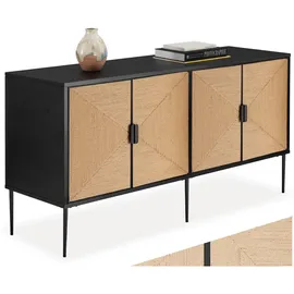 Tectake Sideboard Juna 150 x 77 x 47 cm Schwarz/Braun