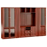 Stilvoller Brauner Arbeitszimmerschrank Massivholz Möbel Glastüren Möbel
