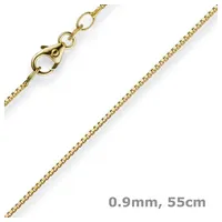 Schmuck Krone Goldkette 0,9mm Venezianerkette, 585 Gelbgold, 55cm, Gold 585 goldfarben