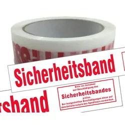 VEPATIM 36x Packband Klebeband 50mmx66m low noise weiß-transparent mit Aufdruck SICHERHEITSBAND