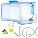 Sparkstarses Wasserbehälter mit Hahn, 22L Kunststoff Wasserkanister, Camping Wasserkanister, Wasserbehälter für Küche, RV, Van, Camping, Schule, Krankenhaus, Outdoor, Garten