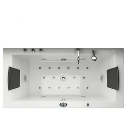 Whirlpool Badewanne Rechteck Acrylwanne Sprudelwanne Sprudelbad LED Massagebadewanne Massagewanne  Villa Eugenie Jet-Line