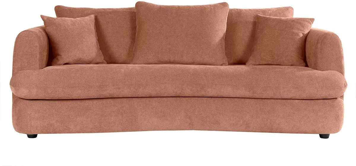 Abnehmbares Design-Sofa mit 3-4 Plätzen in Terrakotta-Veloursstoff im Bohnen-Design SACHA