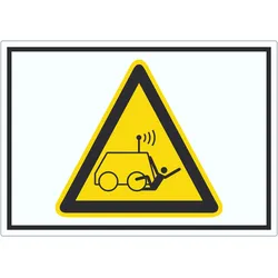 HB-Druck Warnung vor Überrollen durch ferngesteuerte Maschine Symbol Aufkleber A8 (52x74mm)