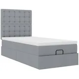 vidaXL Ottoman-Bett mit Matratze Hellgrau 90x190 cm Stoff