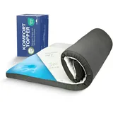 Premium Komfort Gel Topper 200x200cm, H2 H3 Matratzentopper mit 7cm Gel-Memory-Schaum, Matratzenauflagen mit abnehmbarem Bambusbezug, mit 3D-Luftstrom