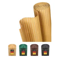 paramondo PVC Sichtschutzmatte Sichtschutzzaun, Dreifache Verstärkung für Garten Terrasse, 60 x 300 cm Bambus, Privatsphäre Balkon Sichtschutz Zaun Windschutz Wetterfest mit Strukturierter Oberfläche