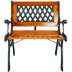 Gusseisen Gartensessel Gartenstuhl Outdoorstuhl Holz Natur bis120Kg