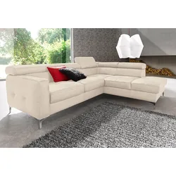 Polstergarnitur COTTA "Sammy", beige (creme), B:239cm, Sitzmöbel-Sets, weicher und kuschiliger Sitzkomfort, mit extra tiefen Sitzflächen