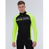 Airtracks Herren Thermo Langarmtrikot Pro Team neon-schwarz fluoreszierendes Neongelb M