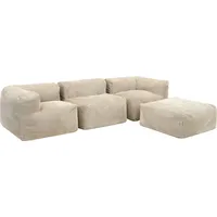 I.C.O.N. icon Zen Ecksofa, Moldulares Sofa, Beige, Textil, 4-Sitzer, 550x68x100 cm, Wohnzimmer, Hocker, Sitzsäcke, XXL Sitzsäcke