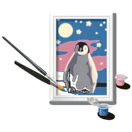 Ravensburger 28775 - Malen nach Zahlen, Kleiner Pinguin, Malset mit Leuchtfarbe