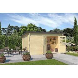 Gartenhaus Evolution 44 10,7 m2 - Natur inkl. Trapezblech Dach