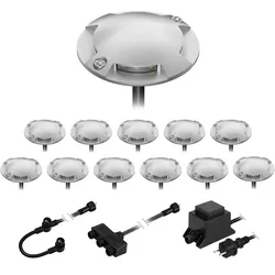 ledscom.de LED Boden-Aufbau-Leuchte Bunda, 4-flammig, für außen, befahrbar, warm-weiß, 12er Set