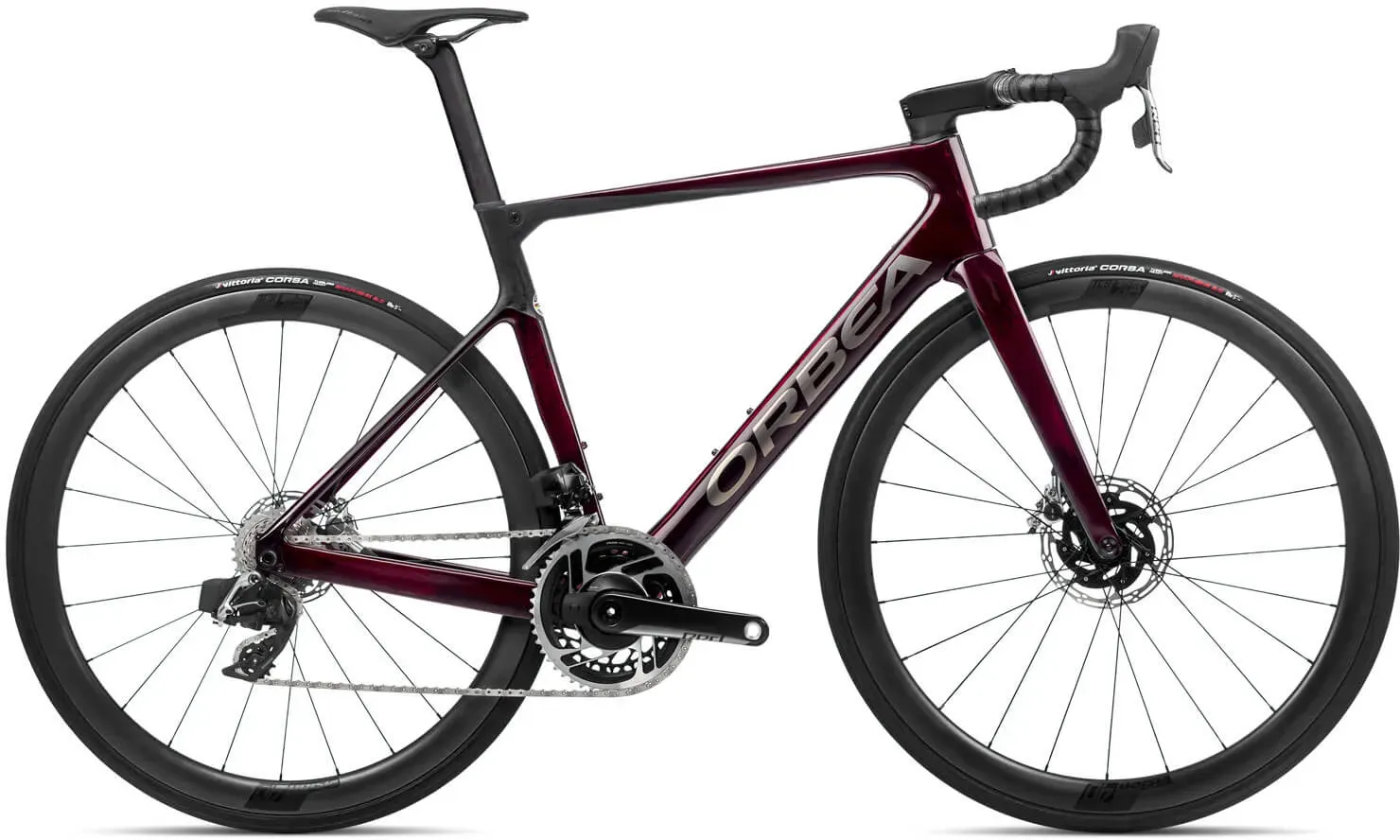 Orbea Orca M11eLTD PWR - Red Wine (Gloss) - Raw Carbon (Matte) - 53cm | 28 Zoll