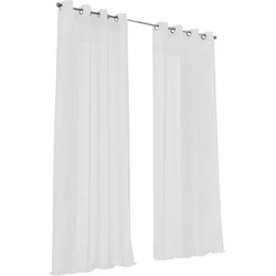 Vorhang KUTTI "Celtic" Gr. 4, weiß, B:140cm H:245cm, Polyester, Gardinen, Gardine halbtransparent, Leinenoptik, Effektgarn