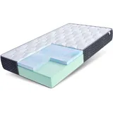 Fdm Tempo Matratze 100x200 cm Kaltschaum Höhe 30 cm Härtegrad H4 Visco HR-Schaum Öko-Tex Allergikergeeignet Silver Bezug
