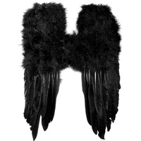 Kleine Schwarze Flügel aus Federn - Kostüm-Zubehör für Karneval, Halloween & Motto-Party