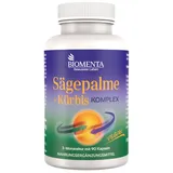 Biomenta Sägepalme + Kürbis Komplex 90 hochdosierte Saw Palmetto Kapseln - mit Tomate, Beta Sitosterol, Ringelblumen, Preiselbeere, Feigenkaktus, Pumkin Zink & Selen – vegan - Premiumqualität