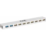 Eaton Power Quality Tripp Lite 10-Port USB 3.0 / 2X (5Gbps) - 8X 2.0 Combo Hub Charging 2 USB 3.0 & 8 USB 2.0 Ports with Support U360-010C-2X3 10-Anschluss-USB 3.0/USB Kombi-Hub Weiß