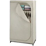 Wenko Kleiderschrank Mod. Balance mit Ablage und Kleiderstange, Stoffschrank zur staubfreien Aufbewahrung von Textilien, Metallgestell, atmungsaktives Vlies-Material, 90x160x50 cm,