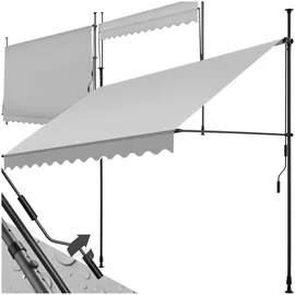 Tectake Klemmmarkise 300 x 180 cm hellgrau