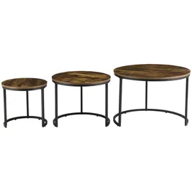 [en.casa] Couchtisch Braun, Holzwerkstoff, 78x55x78 cm, Wohnzimmer, Wohnzimmertische, Couchtische