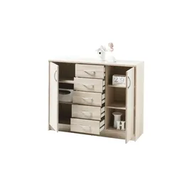 Stella Trading Kommode 109 x 86 x 35 cm Eiche Sonoma / Braun