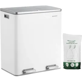 Songmics Mülltrennsystem 2 x 30 l Weiß