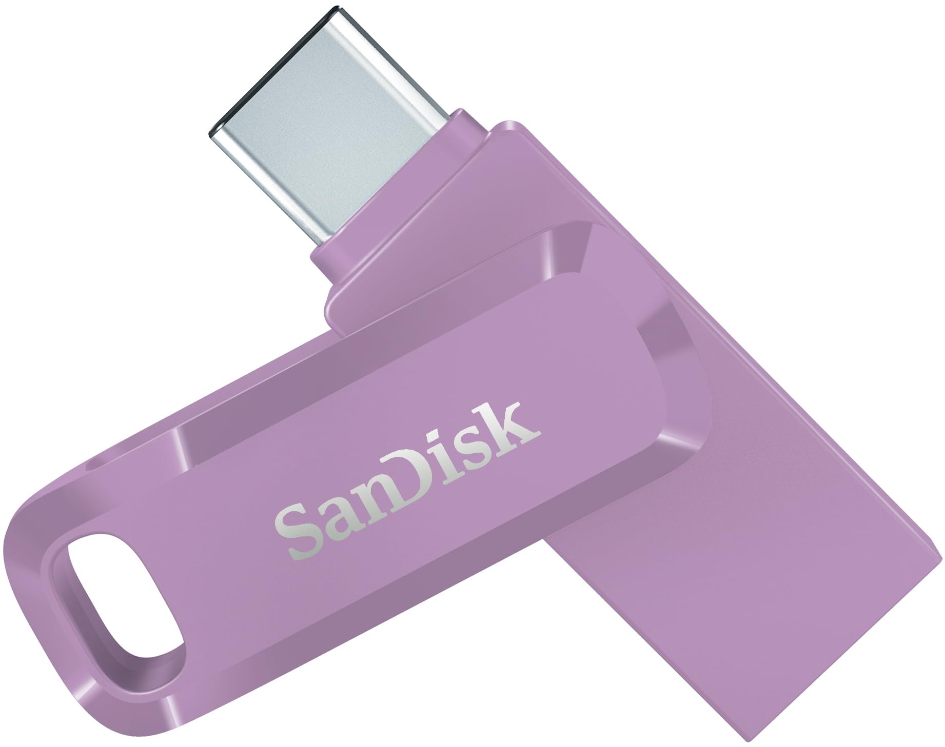 SanDisk Ultra Dual Drive Go USB Type-C 64 GB (Android Smartphone Speicher, USB Type-C-Anschluss, 150 MB/s Lesegeschwindigkeit, Nutzung als Schlüsselanhänger möglich) Lavendel