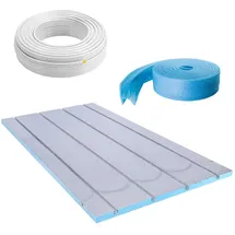 Belvit XPS 500 Fußbodenheizungsset Trockenbau Warmwasser Heizsystem 30 m2 Grau