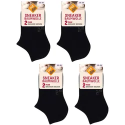 NUR DIE Damen Sneakersocken Baumwolle 8er Pack
