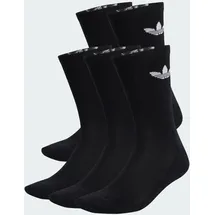 adidas Trefoil Cushion Crew Socken 6er Pack Schwarz 34-36