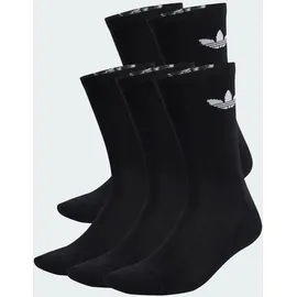 adidas Trefoil Cushion Crew Socken 6er Pack Schwarz 34-36