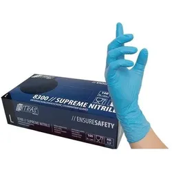 Nitras Einweghandschuh SUPREME NITRILE Gr.L blau Nitril EN374 PSA III 100 St.