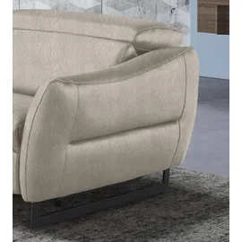 Egoitaliano "Dafne, elegantes Designsofa mit hohem Sitzkomfort", wahlw. mit elektrischer Relaxfunktion, Kopfteile manuell verstellbar grau