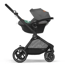Cybex Gold Kinderwagen EOS Basic Trio-Set inkl. Babyschale Aton B2 i-Size und Babyschalen-Adapter, Reisesystem, Ab Geburt bis 22 kg (ca. 4 Jahre), Lava Grey