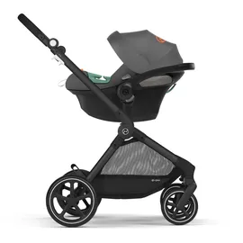 Cybex Gold Kinderwagen EOS Basic Trio-Set inkl. Babyschale Aton B2 i-Size und Babyschalen-Adapter, Reisesystem, Ab Geburt bis 22 kg (ca. 4 Jahre), Lava Grey