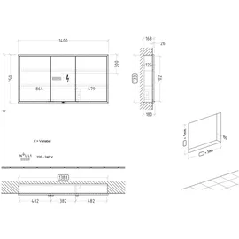 Villeroy & Boch My View Now 140 cm mit Beleuchtung