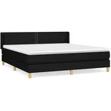 vidaXL Boxspringbett mit Matratze Schwarz 180x200 cm Stoff